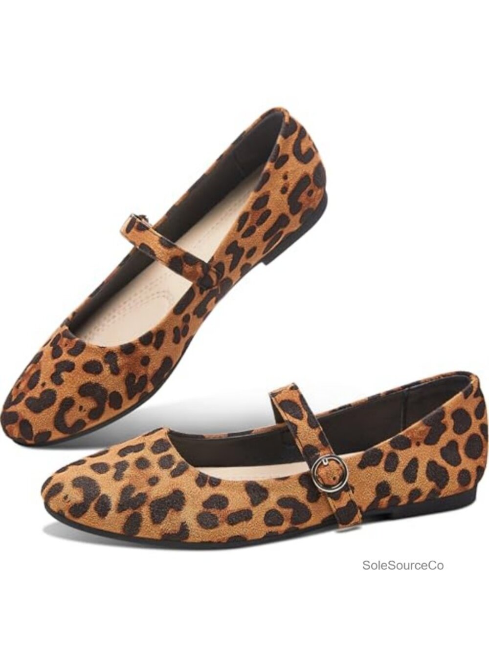 Mary Jane Flat Shoes Round Toe Ballet Flats for Women Dressy Fabric Business